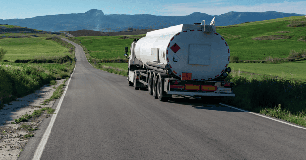 Truck Fuel Tank Maintenance truck driving on road